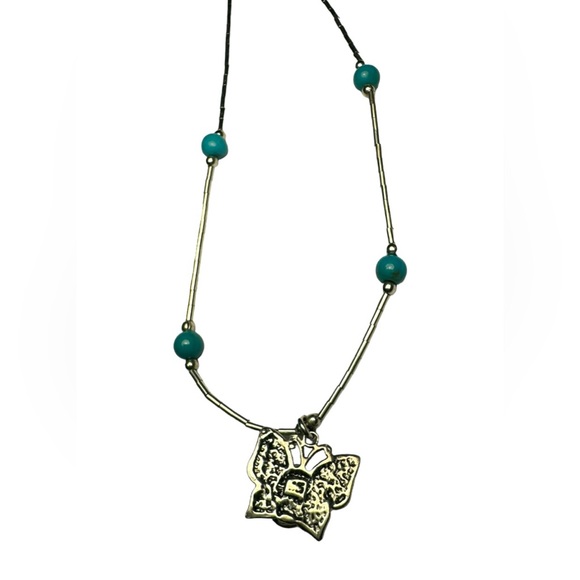 Turquoise butterfly necklace 🩵🦋 - Picture 6 of 6